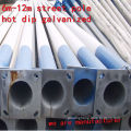 hot dip galvanized pole/galvanized poles for carport/ octagonal street light poles manufacturers in china